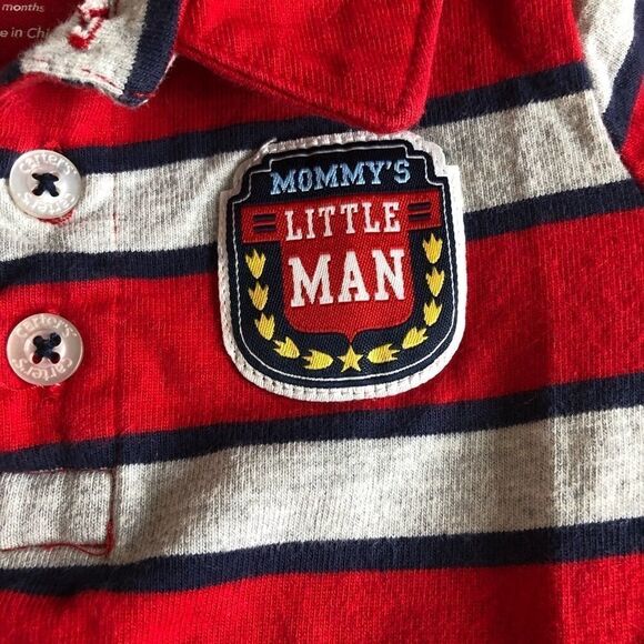 Carter’s Long Sleeve stripe Polo Rompers(lot of 2) - Picture 5 of 9